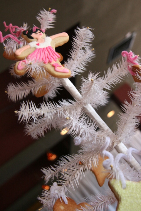 White Feather Tree with Leaping Ballerina